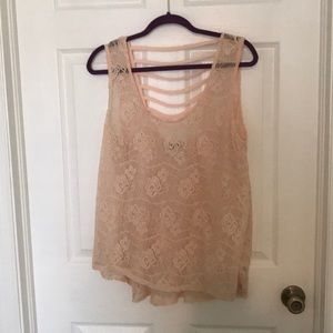 Blush Color Lace Cami Cover Up